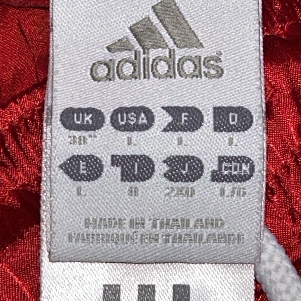 Adidas Shorts Mens L Red Dazzle Basketball 3 Stripe 8 Inch Gym Shiny - Picture 7 of 9